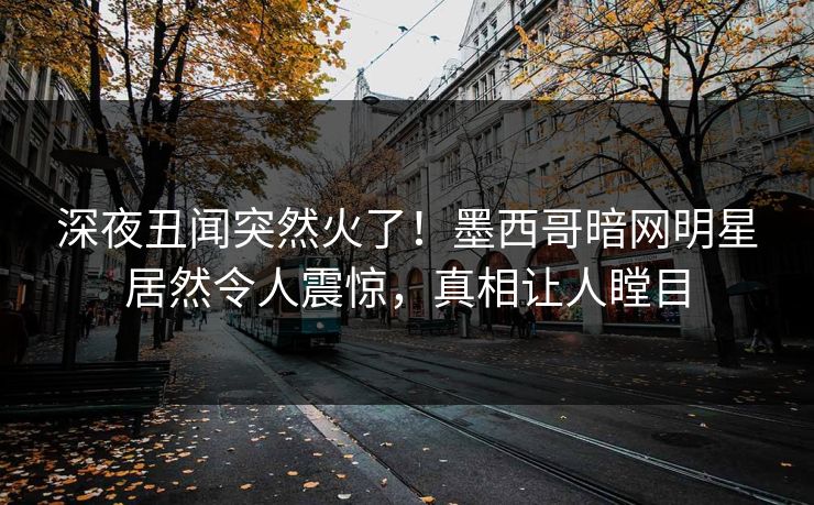 深夜丑闻突然火了！墨西哥暗网明星居然令人震惊，真相让人瞠目