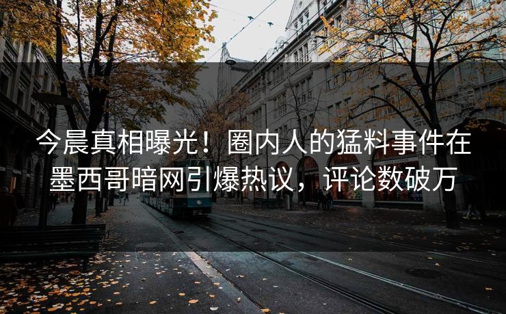 今晨真相曝光！圈内人的猛料事件在墨西哥暗网引爆热议，评论数破万