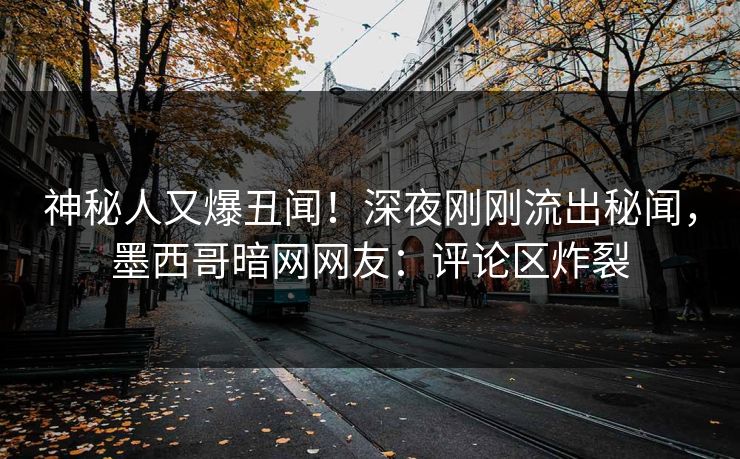 神秘人又爆丑闻！深夜刚刚流出秘闻，墨西哥暗网网友：评论区炸裂