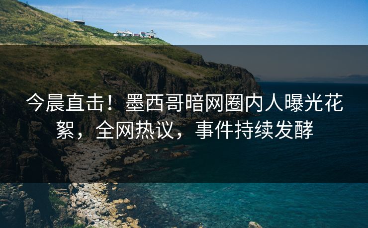 今晨直击！墨西哥暗网圈内人曝光花絮，全网热议，事件持续发酵