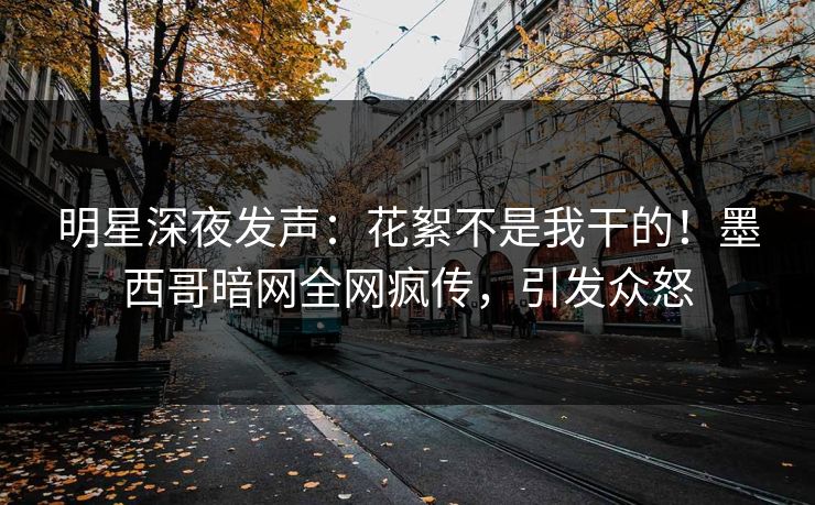 明星深夜发声：花絮不是我干的！墨西哥暗网全网疯传，引发众怒