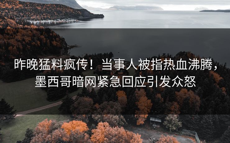 昨晚猛料疯传！当事人被指热血沸腾，墨西哥暗网紧急回应引发众怒