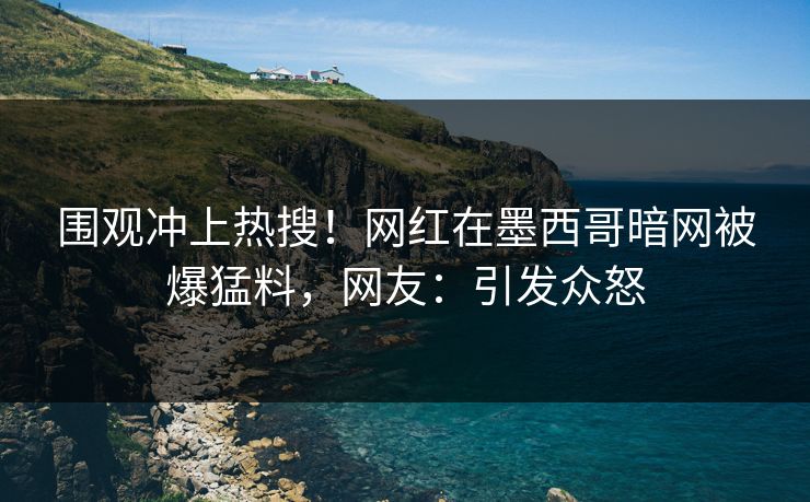 围观冲上热搜！网红在墨西哥暗网被爆猛料，网友：引发众怒